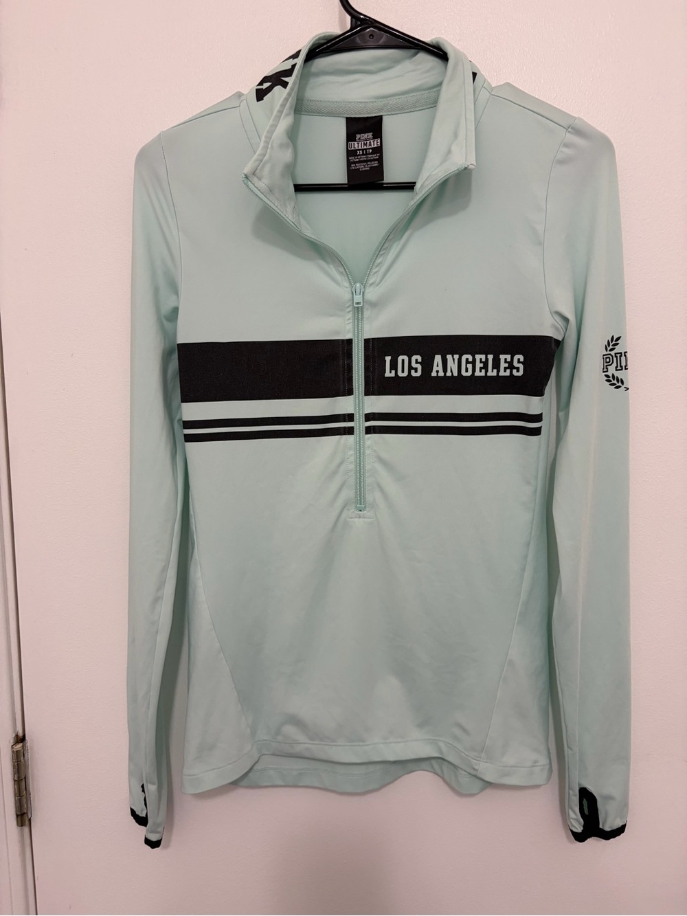 PINK Victoria's Secret Mint Half-Zip Los Angeles Pullover